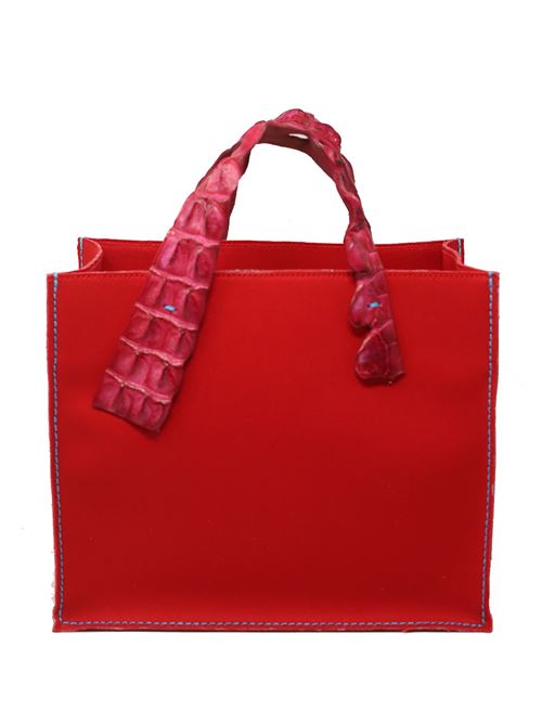 Borsa a mano con manico in coccodrillo Laboratorio Capri | GRETAROSSOFUXIA